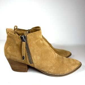 Dolce‎ Vita Women's Tan Suede Side Zipper Pointed Toe Ankle Boots Size 8.5